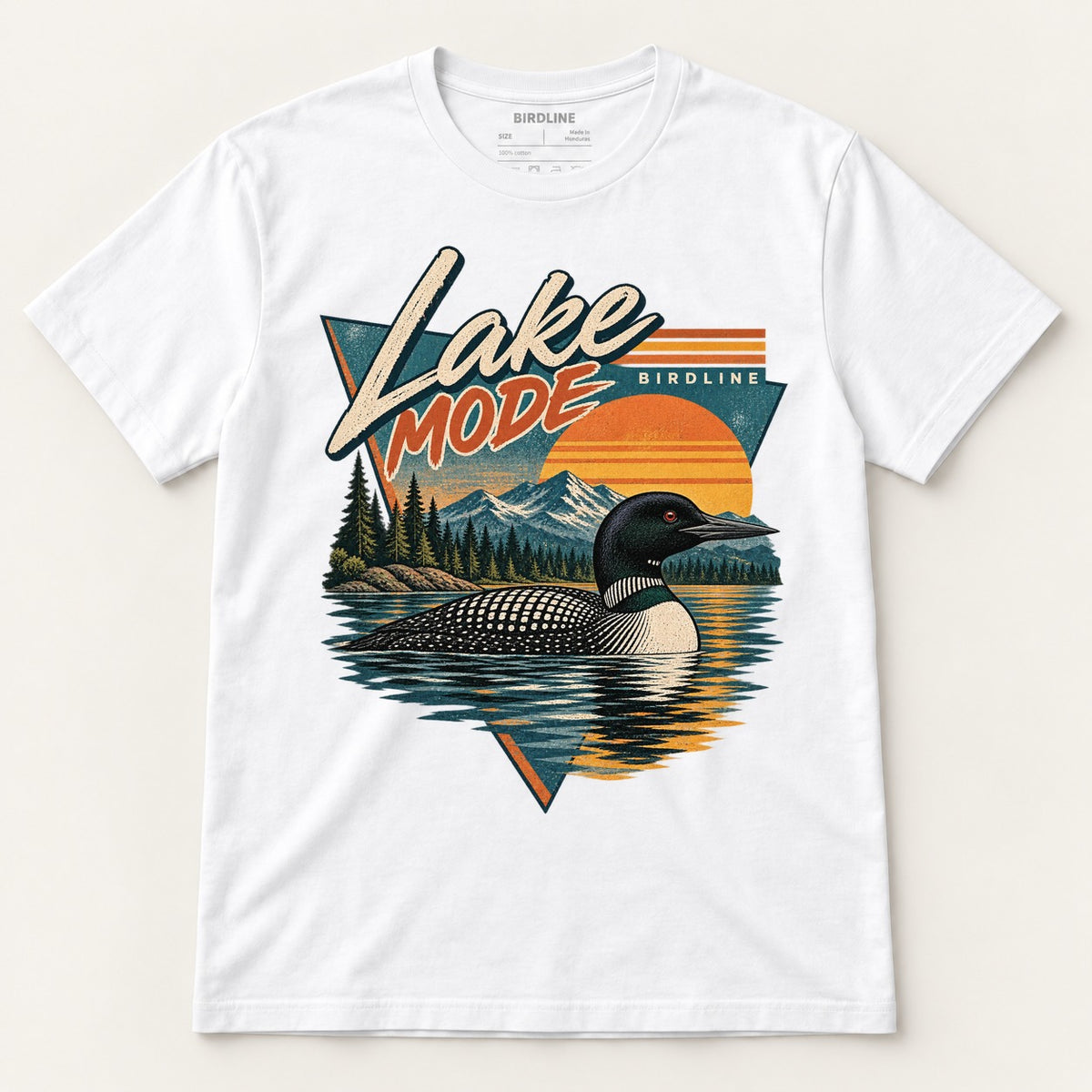 Lake Mode T-Shirt in White, front view
