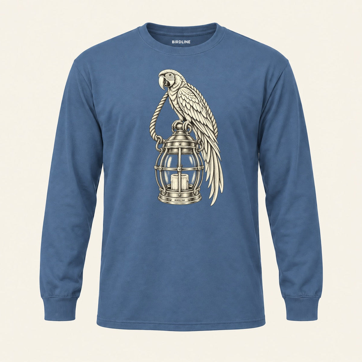 Lantern Watch Long Sleeve Shirt in Indigo Blue, front view
