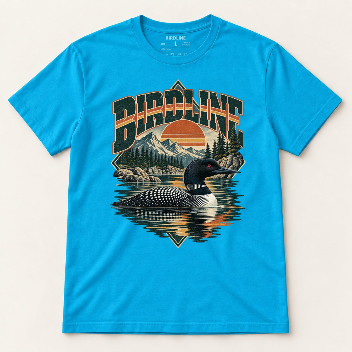 Birdline Loon Lake T-Shirt in Tropical Blue, front view