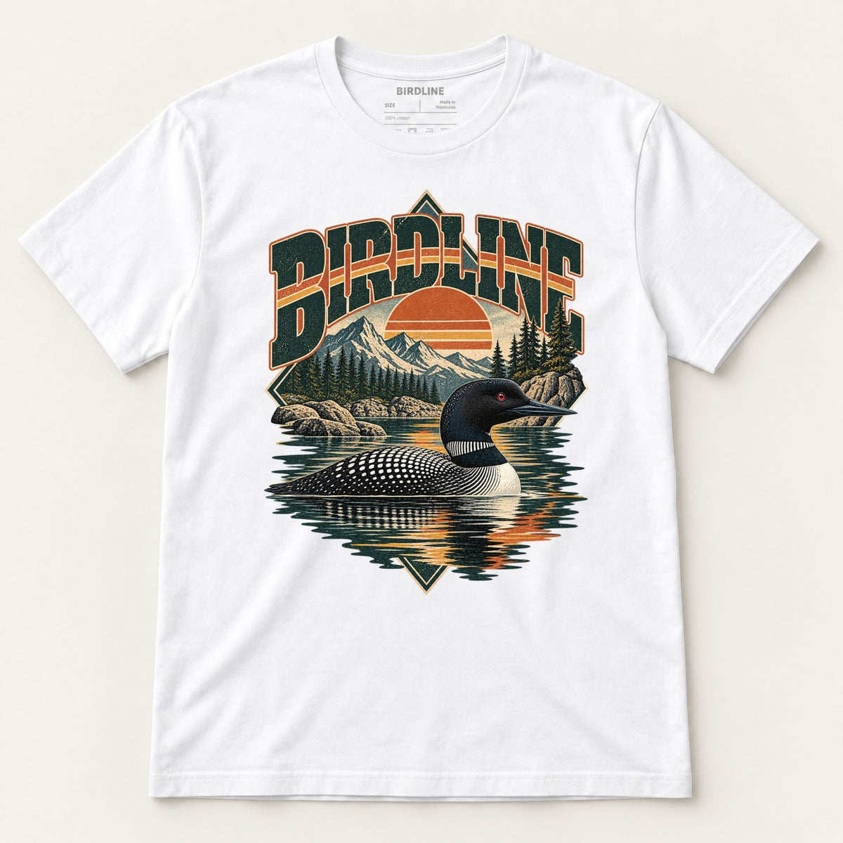 Birdline Loon Lake T-Shirt in White, front view