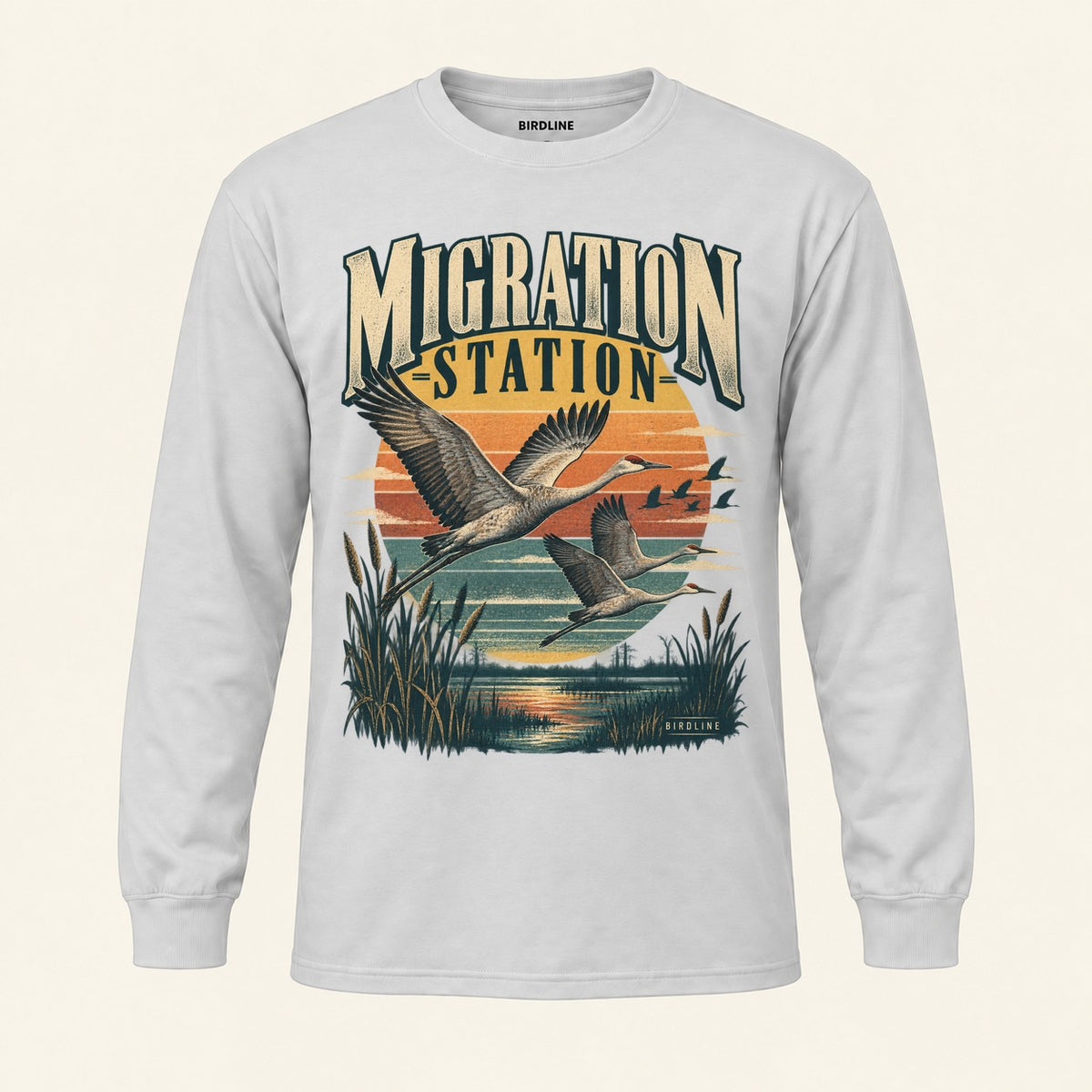 Migration Station Long Sleeve Shirt in Ash, front view