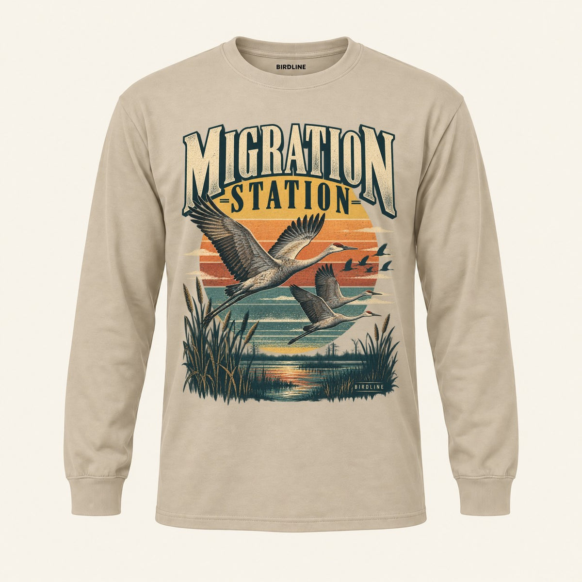 Migration Station Long Sleeve Shirt in Sand, front view