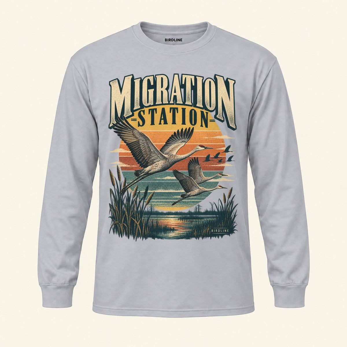Migration Station Long Sleeve Shirt in Sport Grey, front view