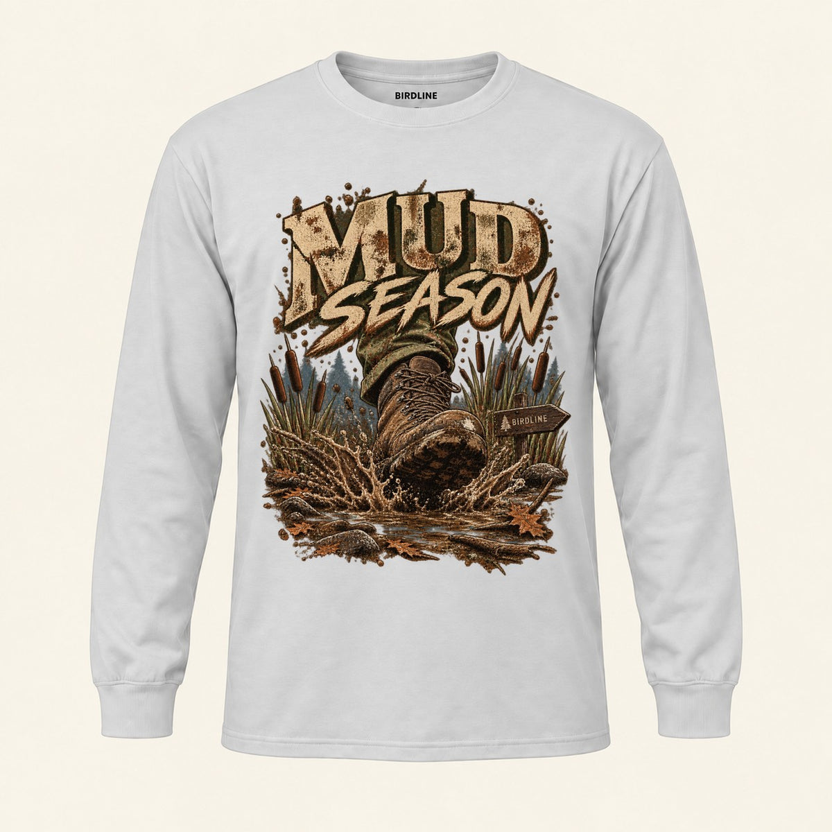 Mud Season Long Sleeve Shirt in Ash, front view