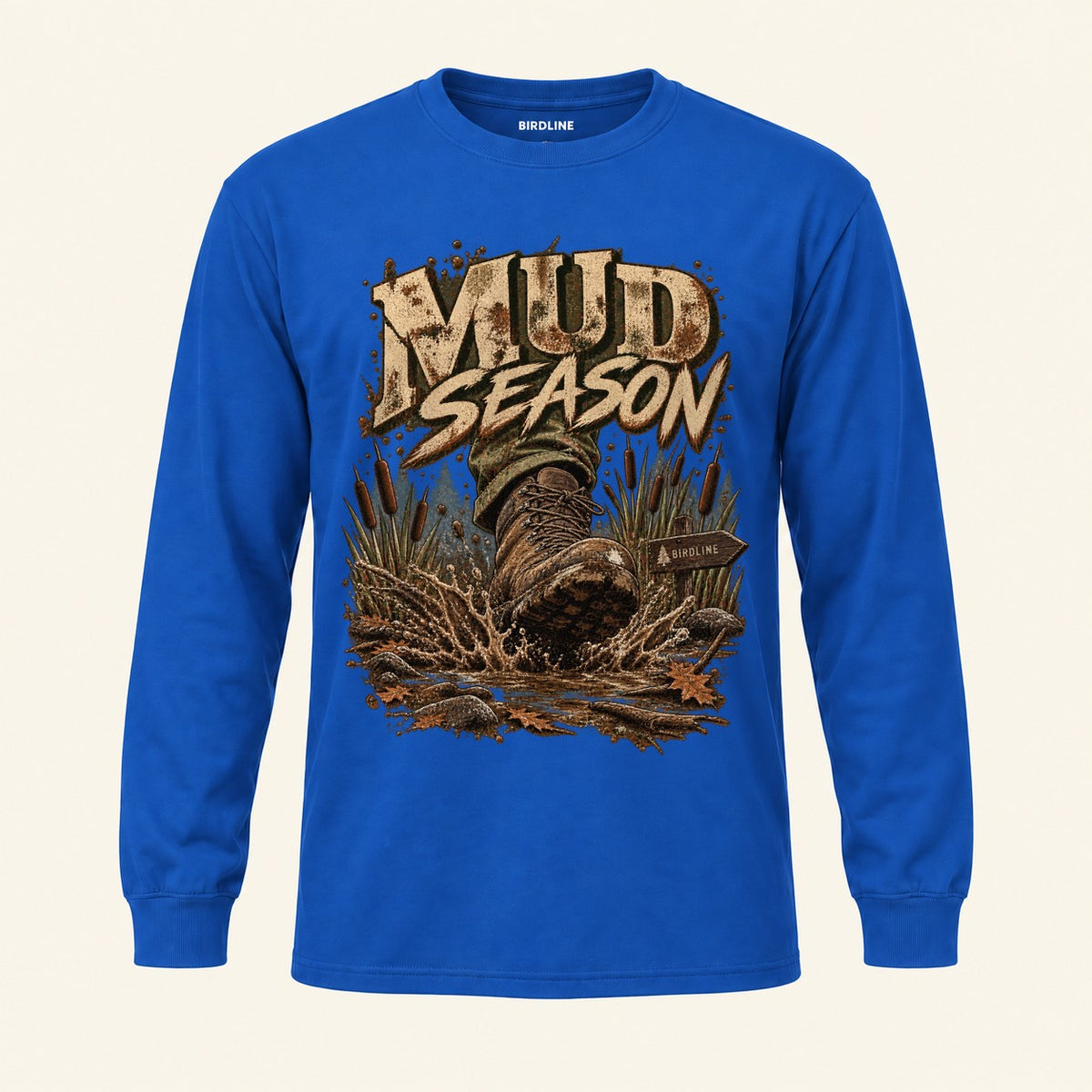 Mud Season Long Sleeve Shirt in Royal, front view