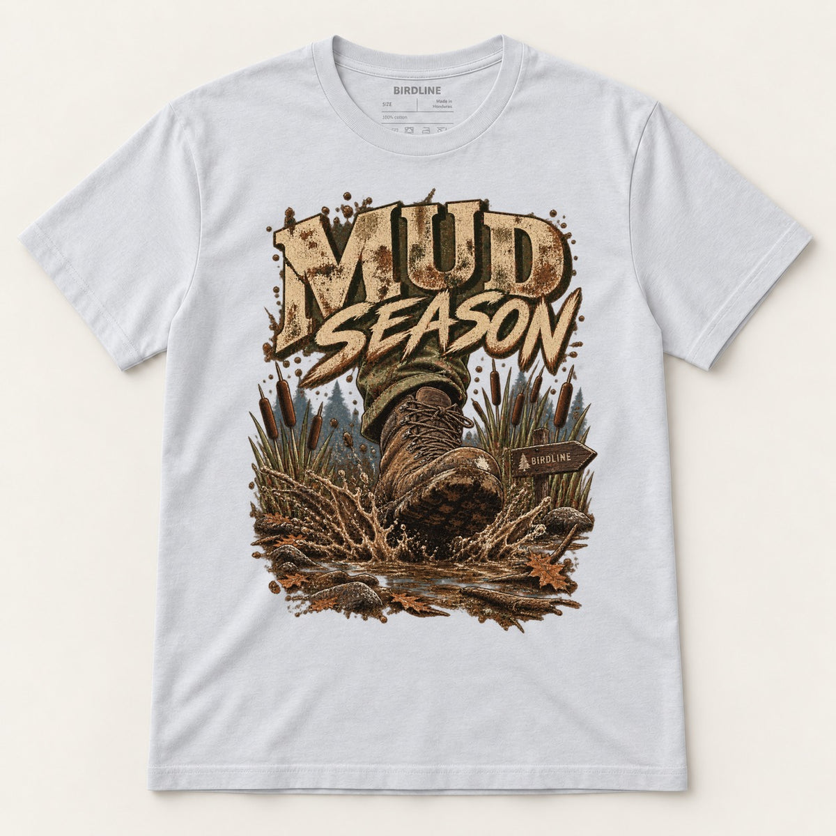 Mud Season T-Shirt in Ice Grey, front view