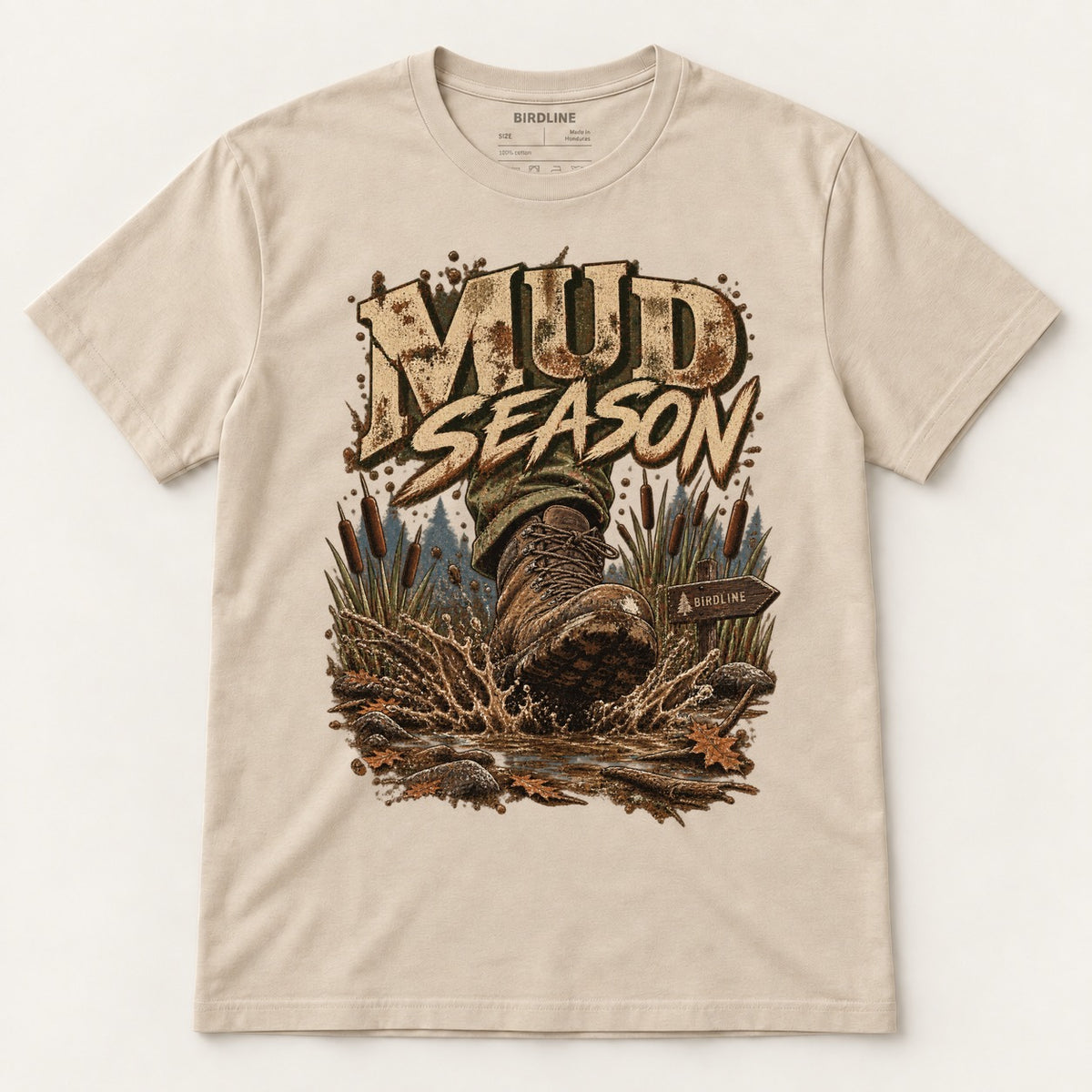 Mud Season T-Shirt in Sand, front view