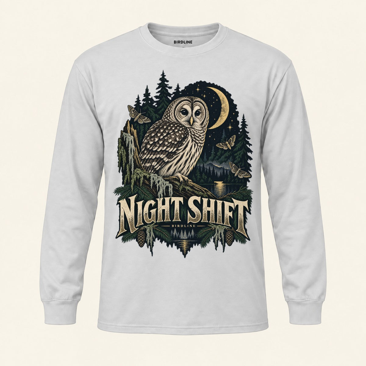 Night Shift Long Sleeve Shirt in Ash, front view