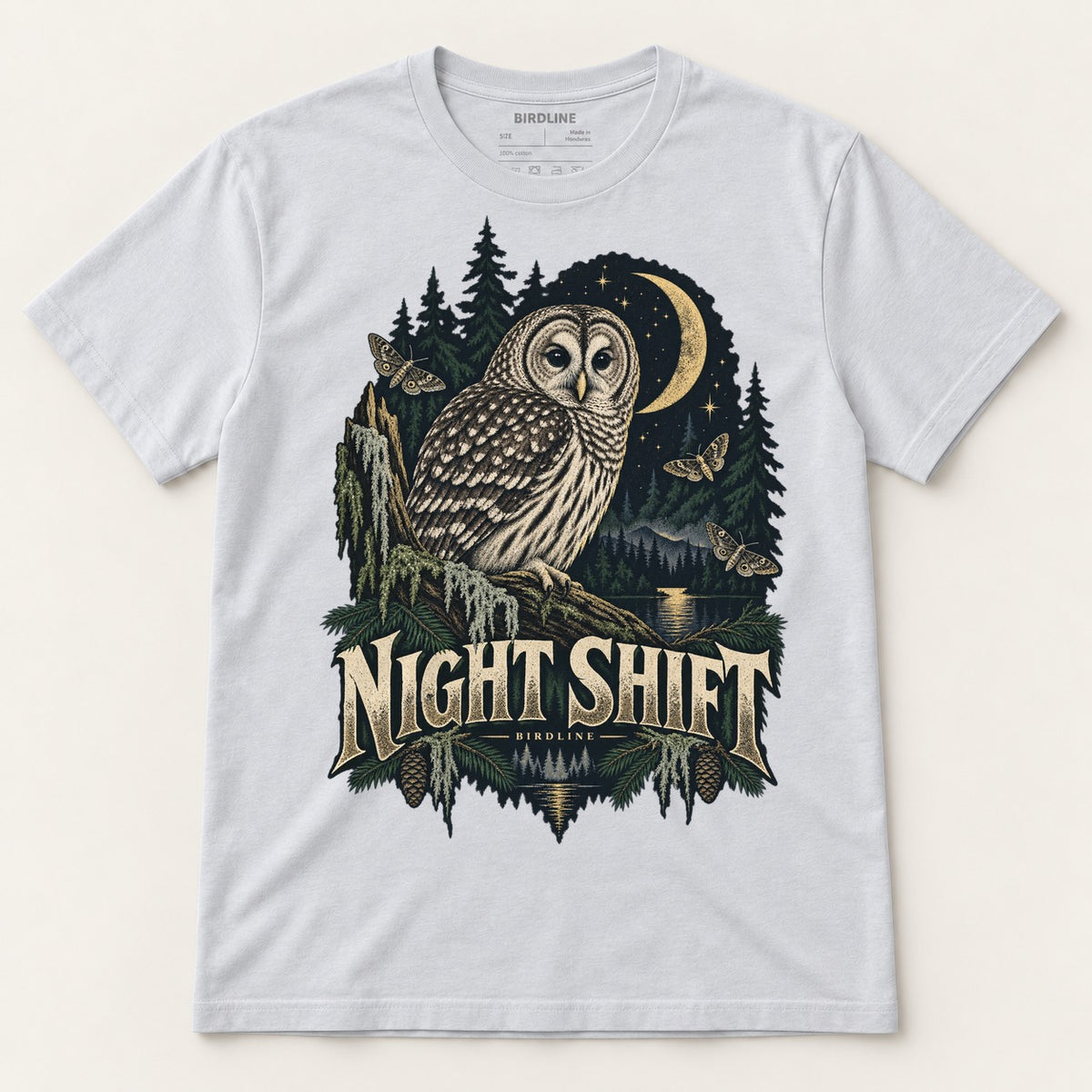 Night Shift T-Shirt in Ice Grey, front view