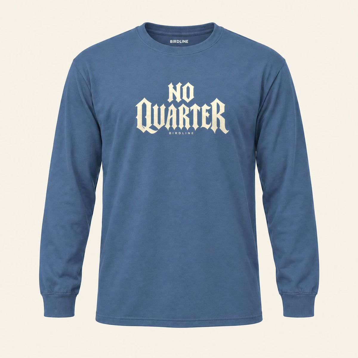 No Quarter Long Sleeve Shirt in Indigo Blue, front view