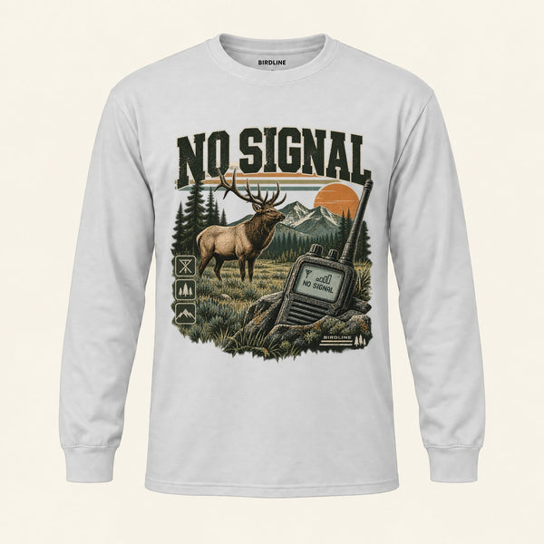 No Signal Long Sleeve Shirt in Ash, front view