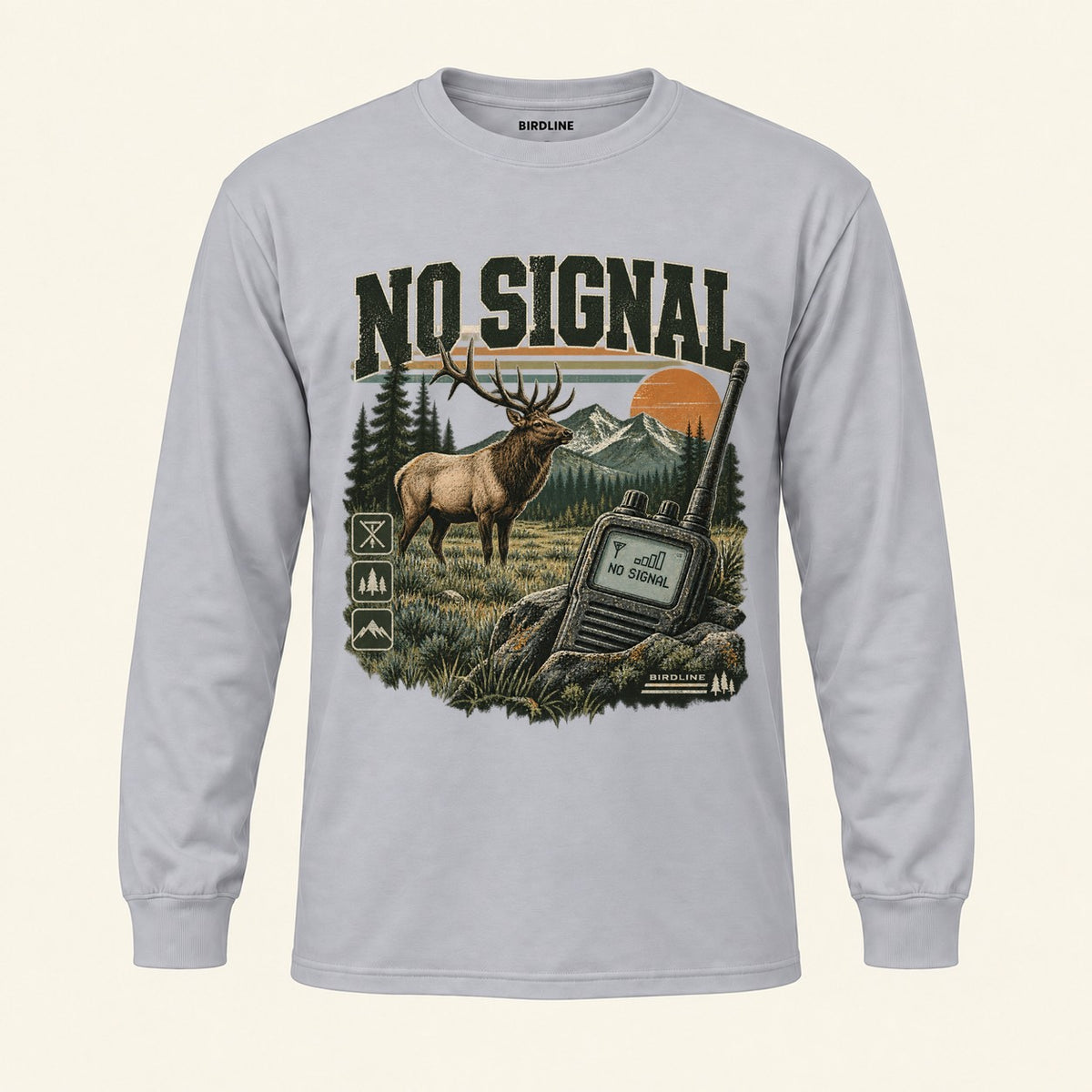 No Signal Long Sleeve Shirt in Sport Grey, front view