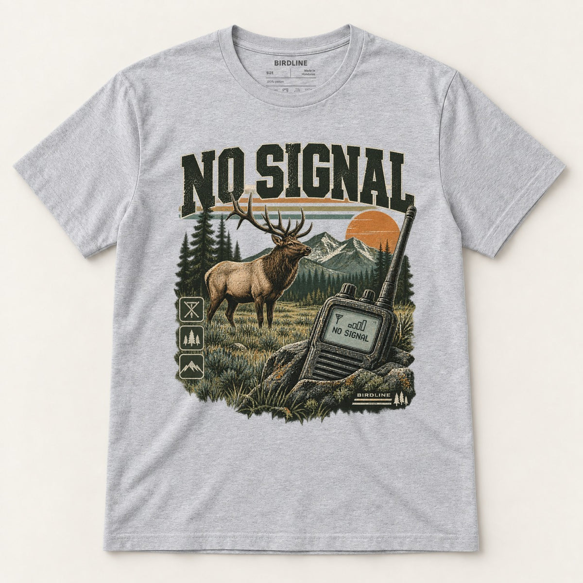 No Signal T-Shirt in Sport Grey, front view