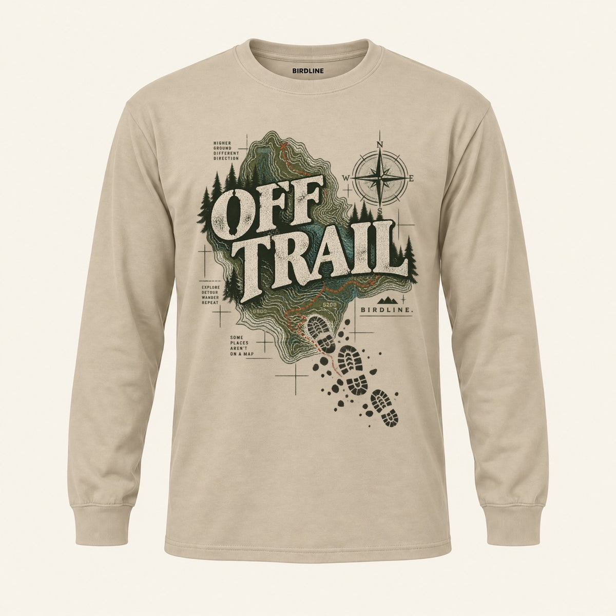 Off Trail Long Sleeve Shirt in Sand, front view