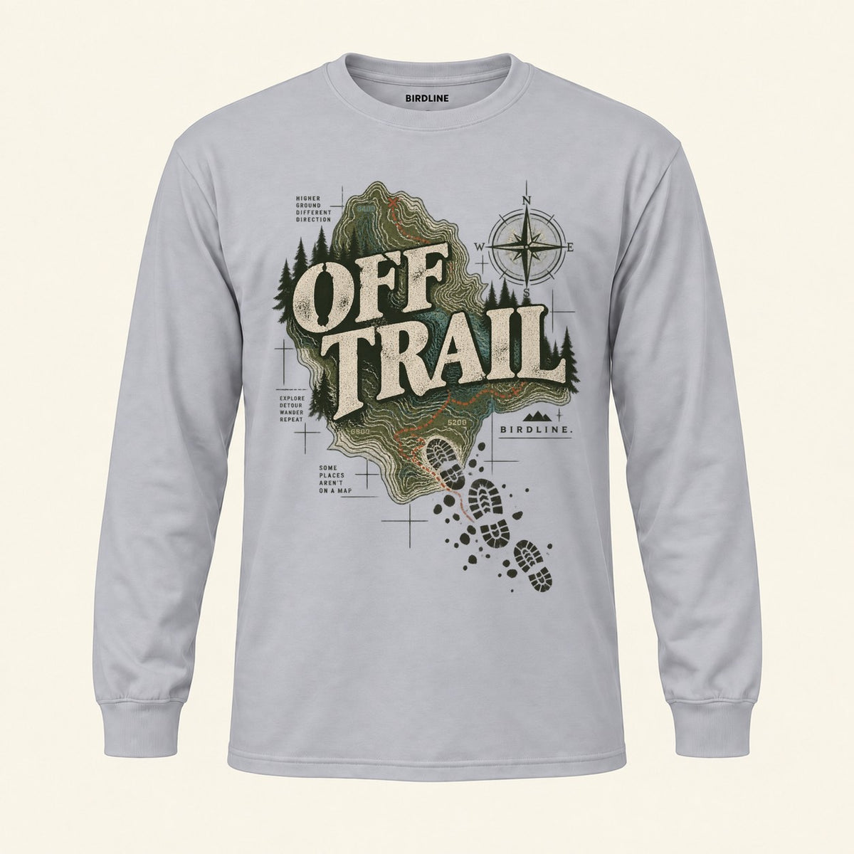 Off Trail Long Sleeve Shirt in Sport Grey, front view