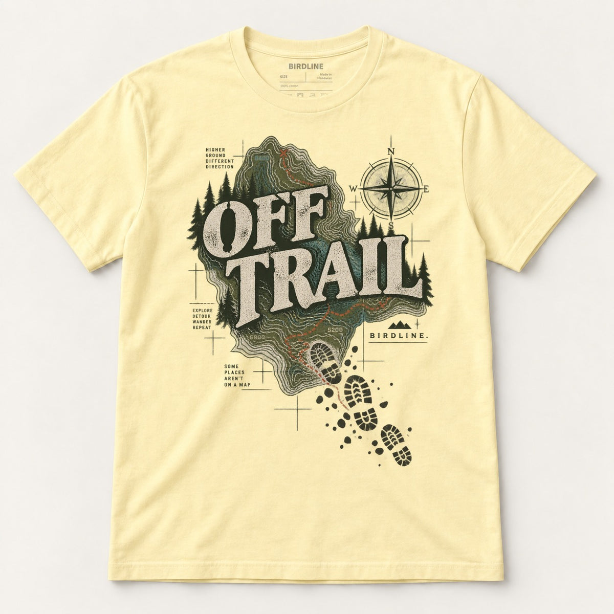 Off Trail T-Shirt in Cornsilk, front view