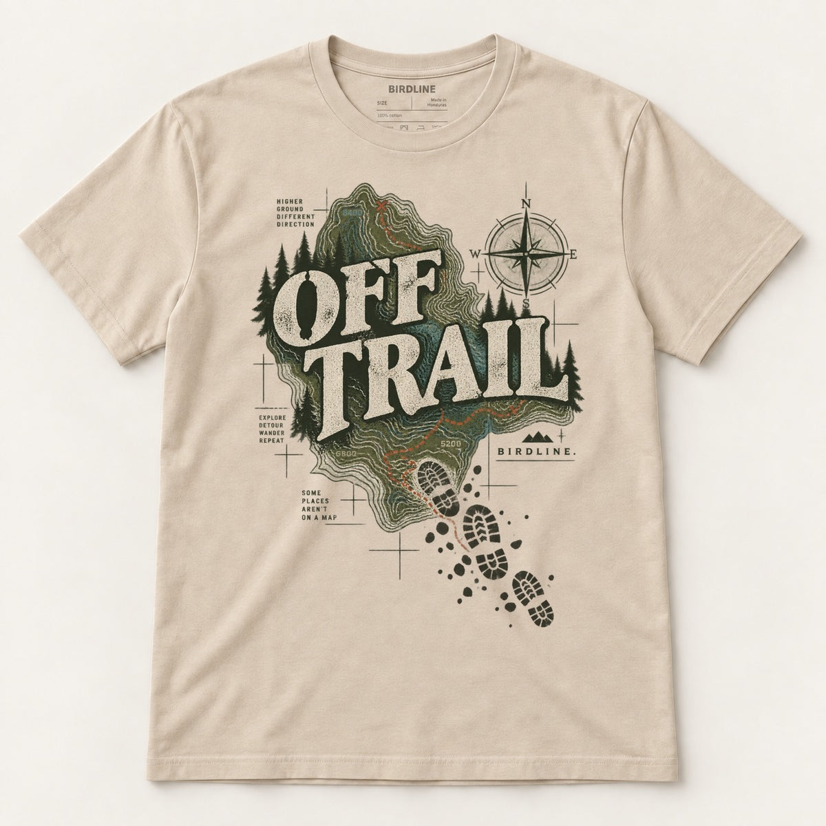 Off Trail T-Shirt in Sand, front view