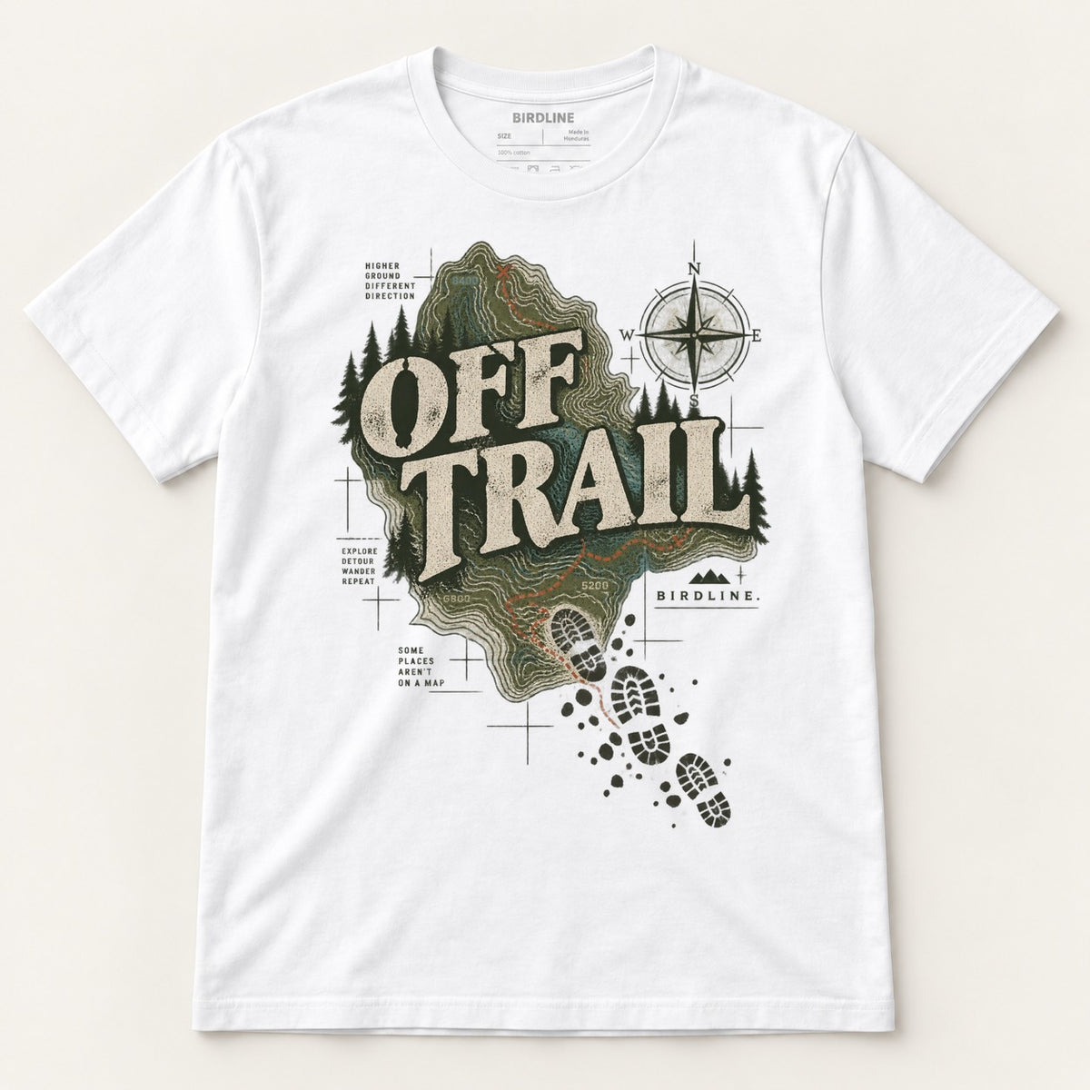 Off Trail T-Shirt in White, front view