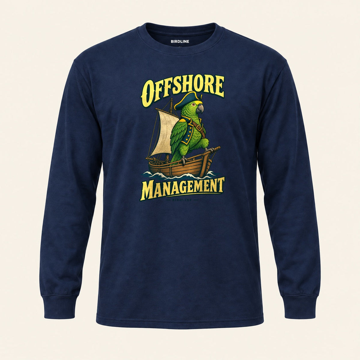 Offshore Management Long Sleeve Shirt in Navy, front view