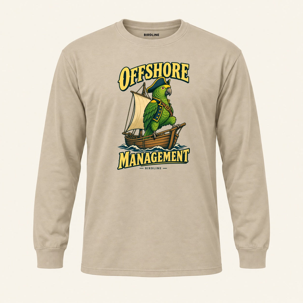 Offshore Management Long Sleeve Shirt in Sand, front view