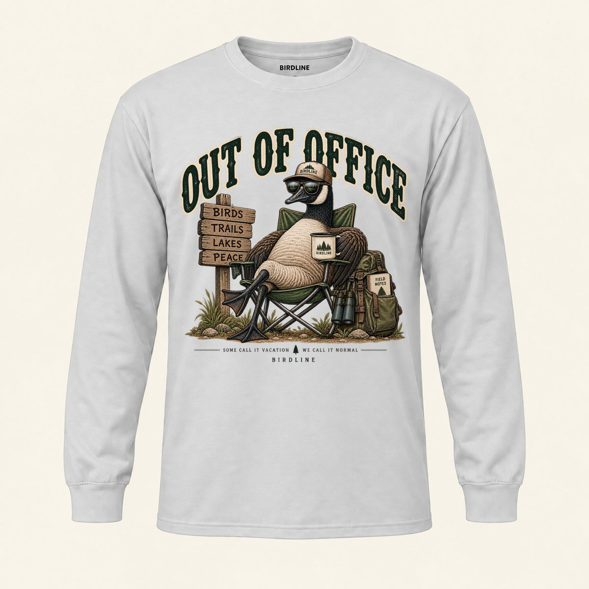 Out Of Office Long Sleeve Shirt in Ash, front view