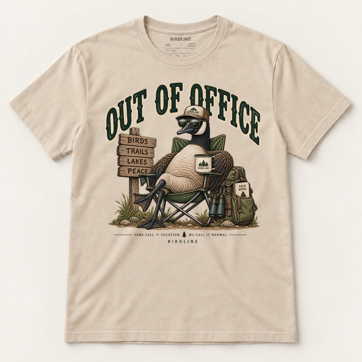 Out Of Office T-Shirt in Sand, front view
