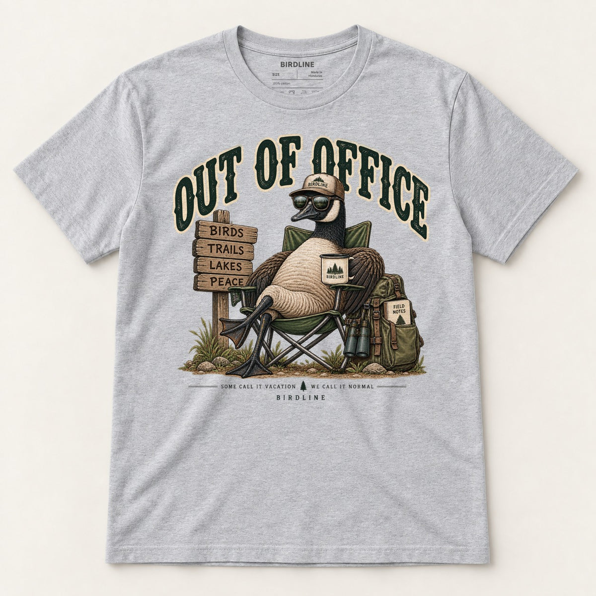Out Of Office T-Shirt in Sport Grey, front view
