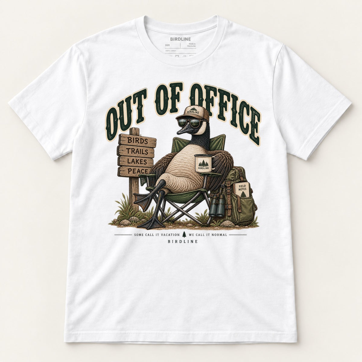 Out Of Office T-Shirt in White, front view