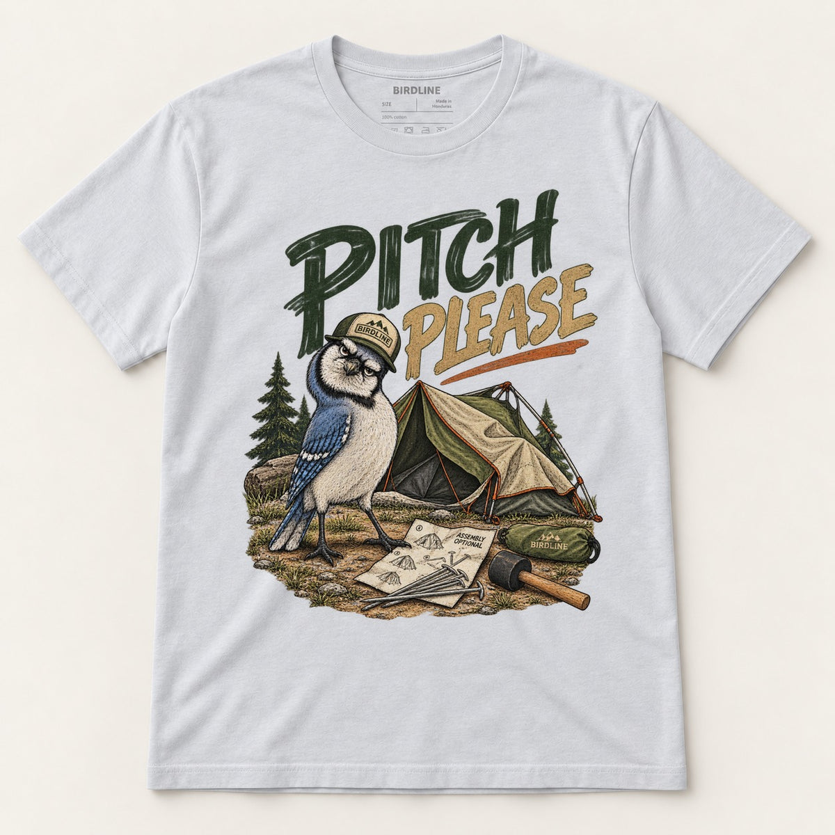 Pitch Please T-Shirt in Ice Grey, front view