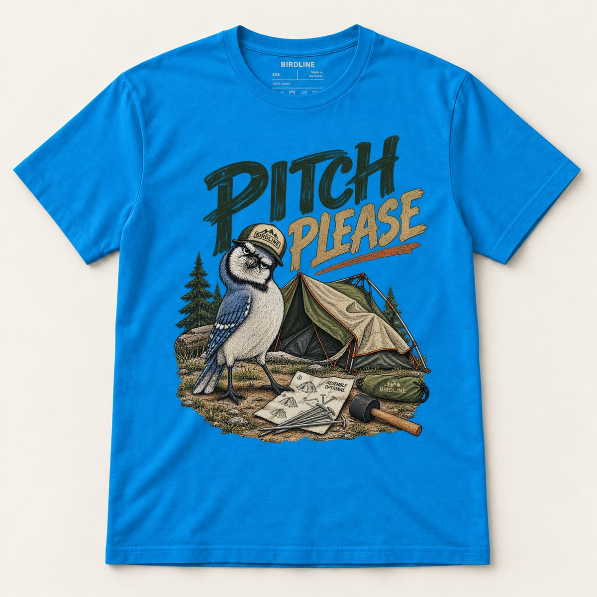 Pitch Please T-Shirt in Sapphire, front view