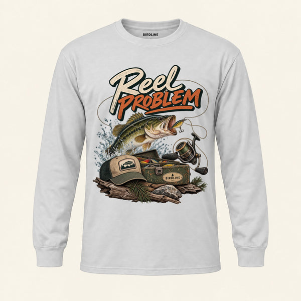 Reel Problem Long Sleeve Shirt in Ash, front view