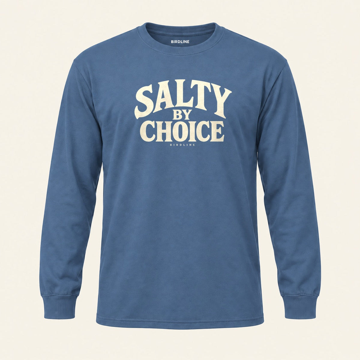 Salty By Choice Long Sleeve Shirt in Indigo Blue, front view