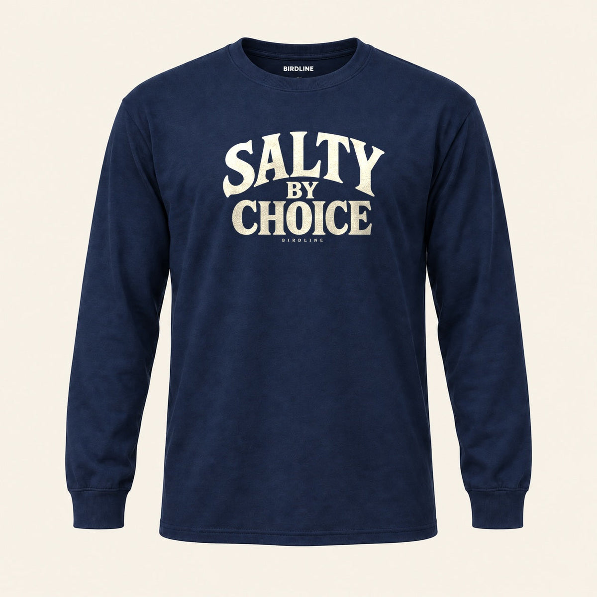 Salty By Choice Long Sleeve Shirt in Navy, front view