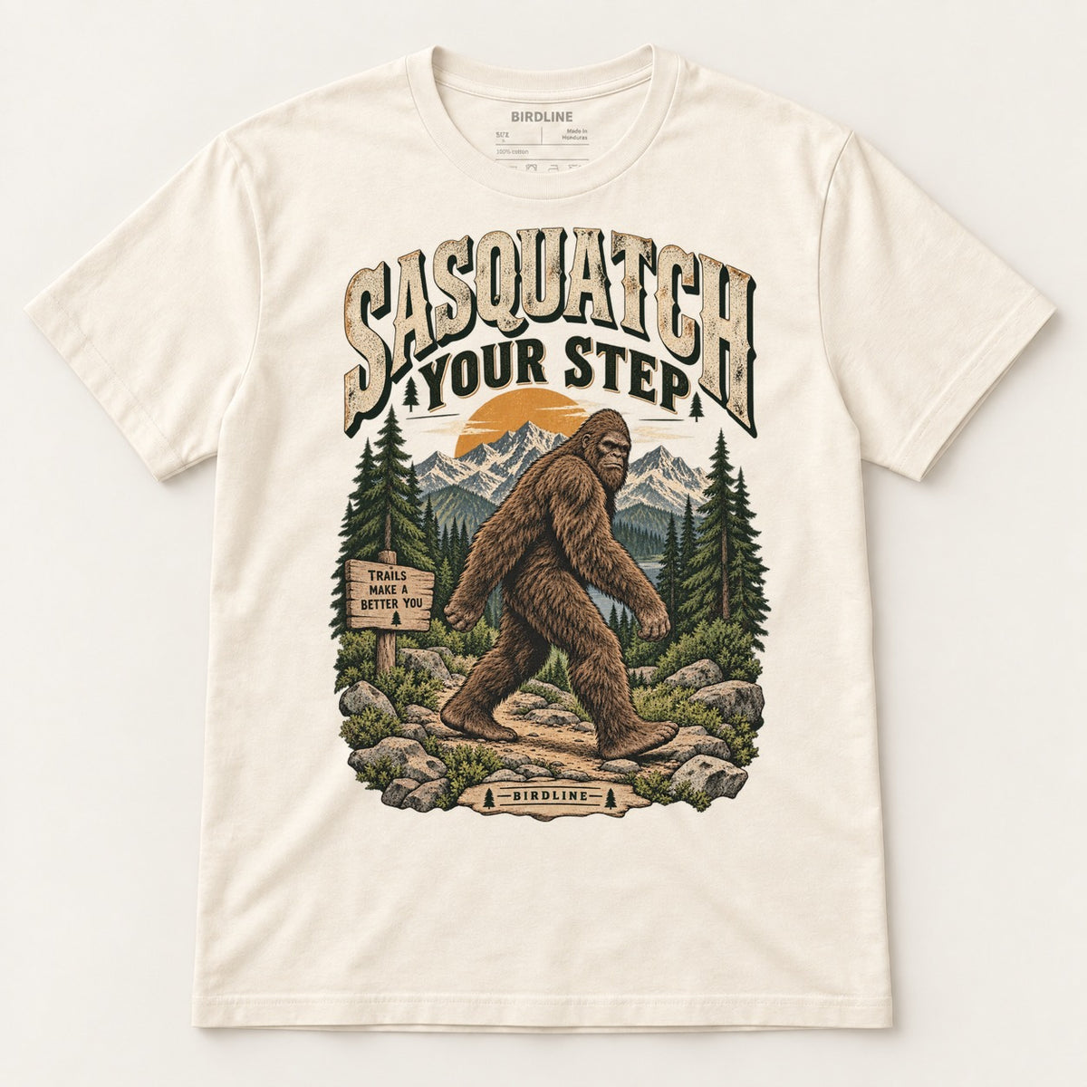 Sasquatch Your Step T-Shirt in Natural, front view