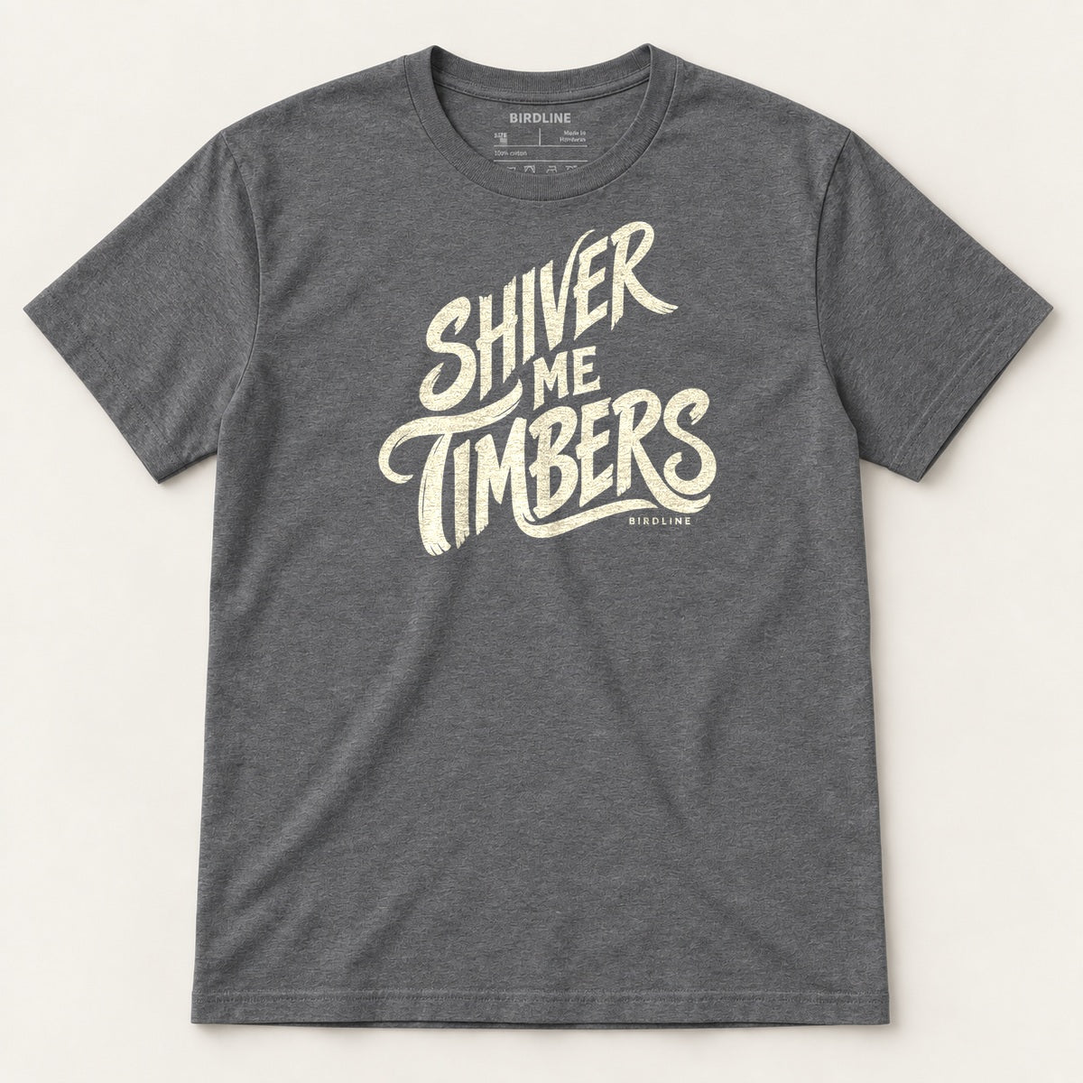Shiver Me Timbers T-Shirt in Dark Heather, front view
