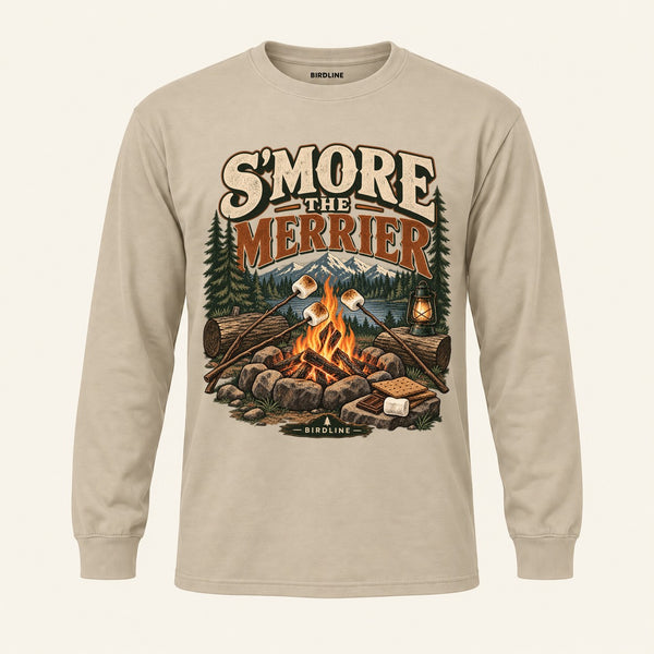 S'more The Merrier Long Sleeve Shirt in Sand, front view