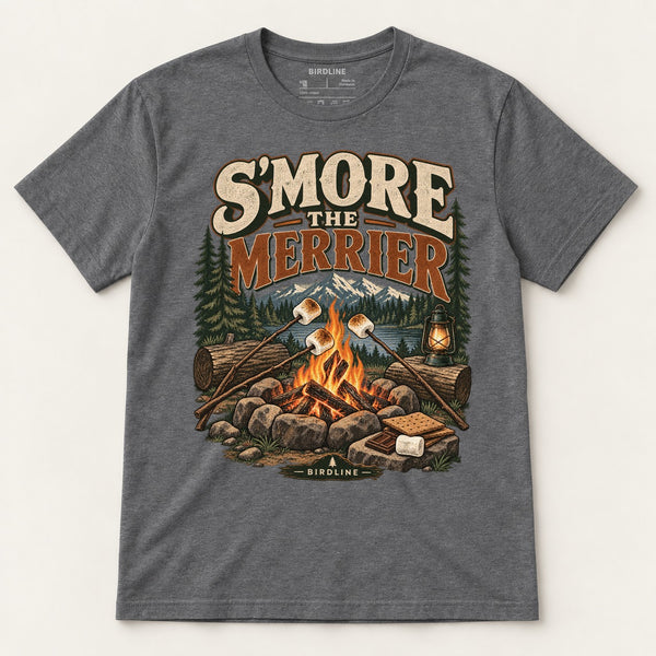 S'more The Merrier T-Shirt in Dark Heather, front view