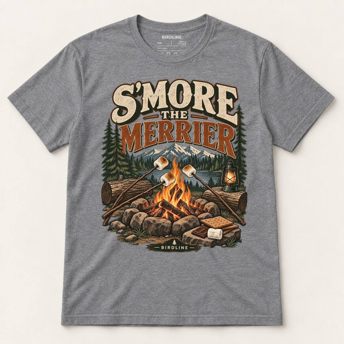 S'more The Merrier T-Shirt in Graphite Heather, front view