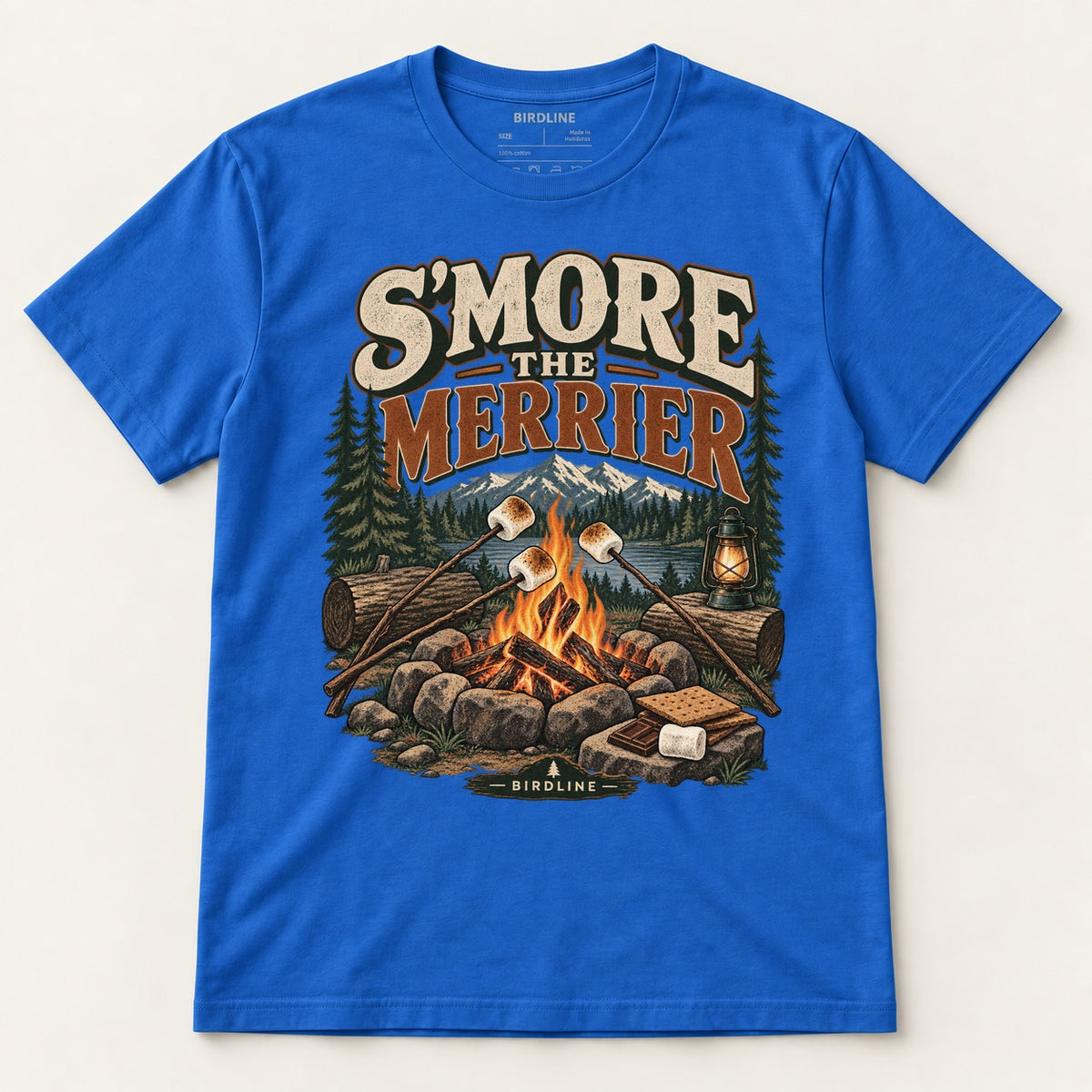 S'more The Merrier T-Shirt in Royal, front view