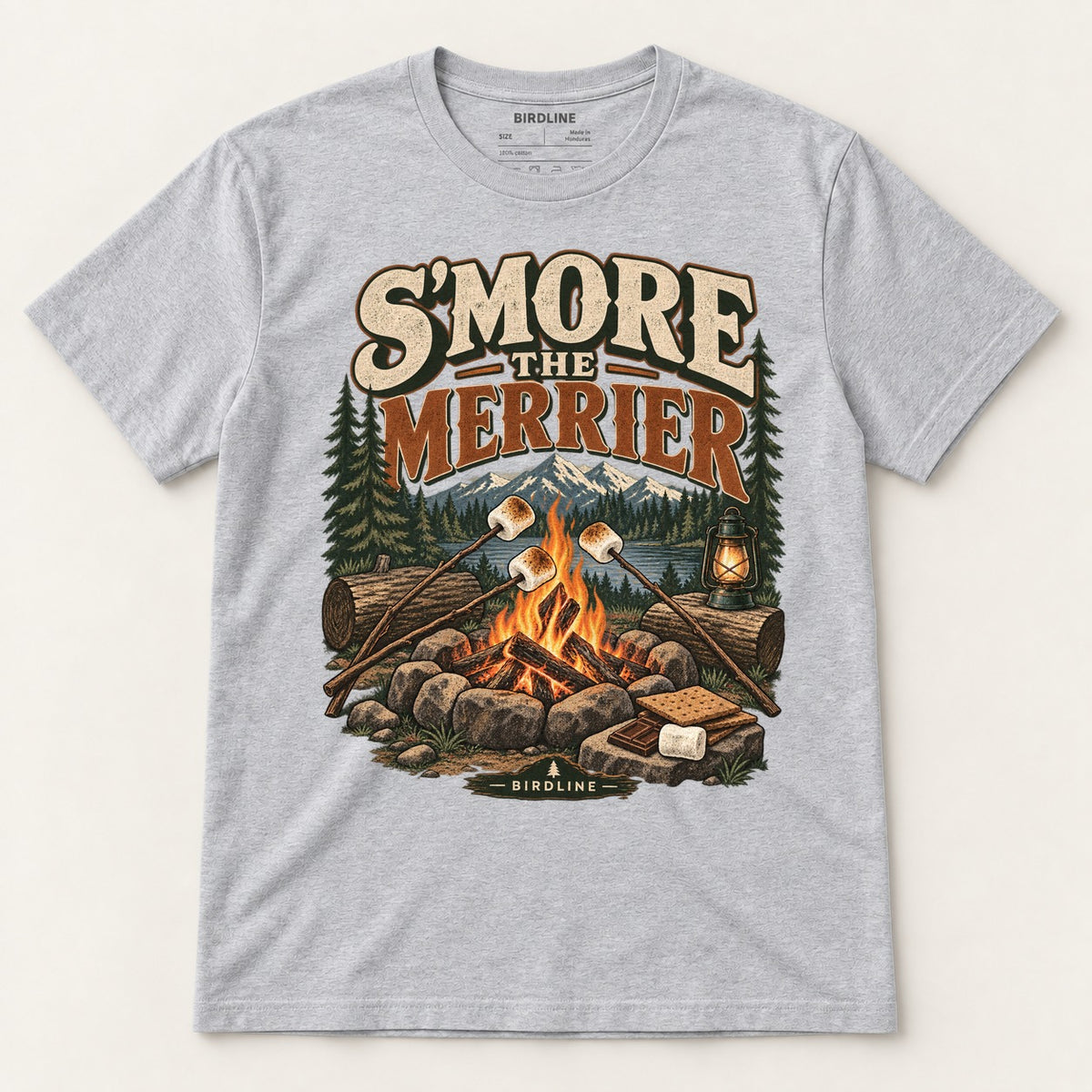S'more The Merrier T-Shirt in Sport Grey, front view