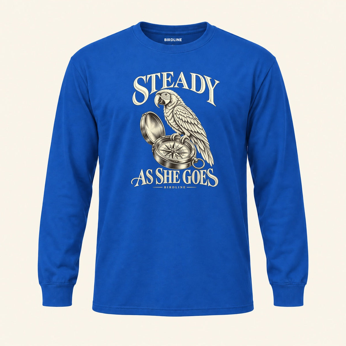 Steady As She Goes Long Sleeve Shirt in Royal, front view