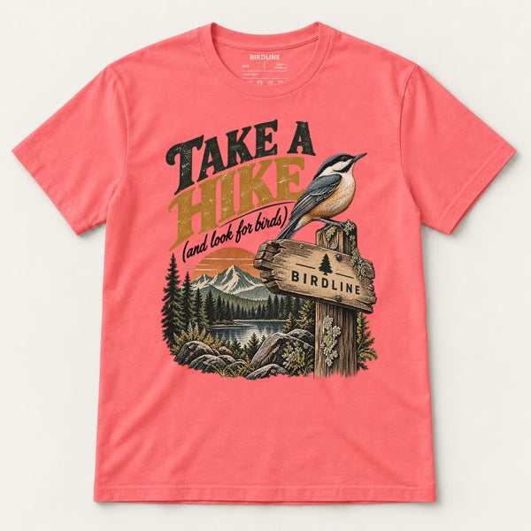 Take A Hike T-Shirt in Coral Silk, front view