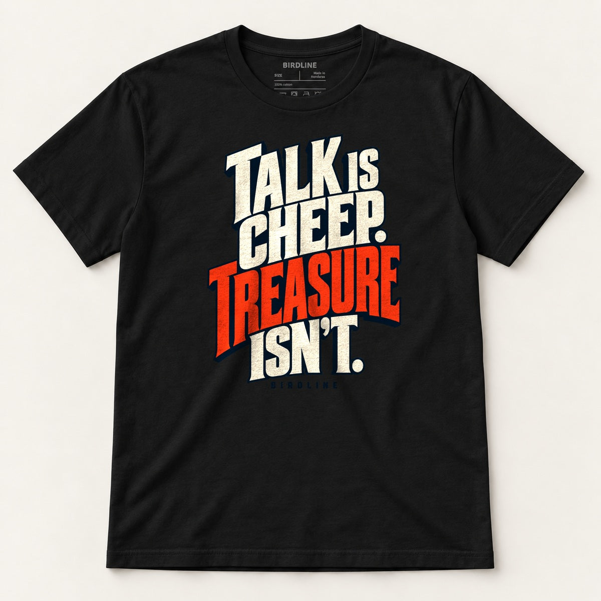 Talk Is Cheep T-Shirt in Black, front view