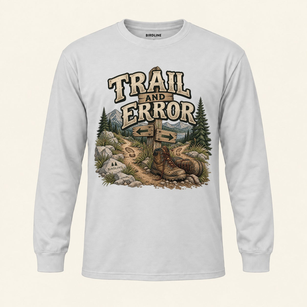 Trail And Error Long Sleeve Shirt in Ash, front view