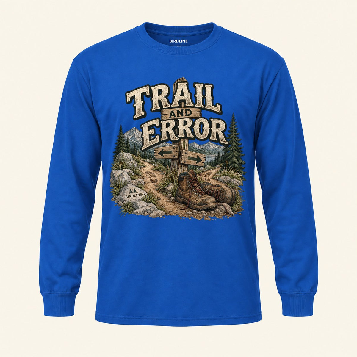 Trail And Error Long Sleeve Shirt in Royal, front view