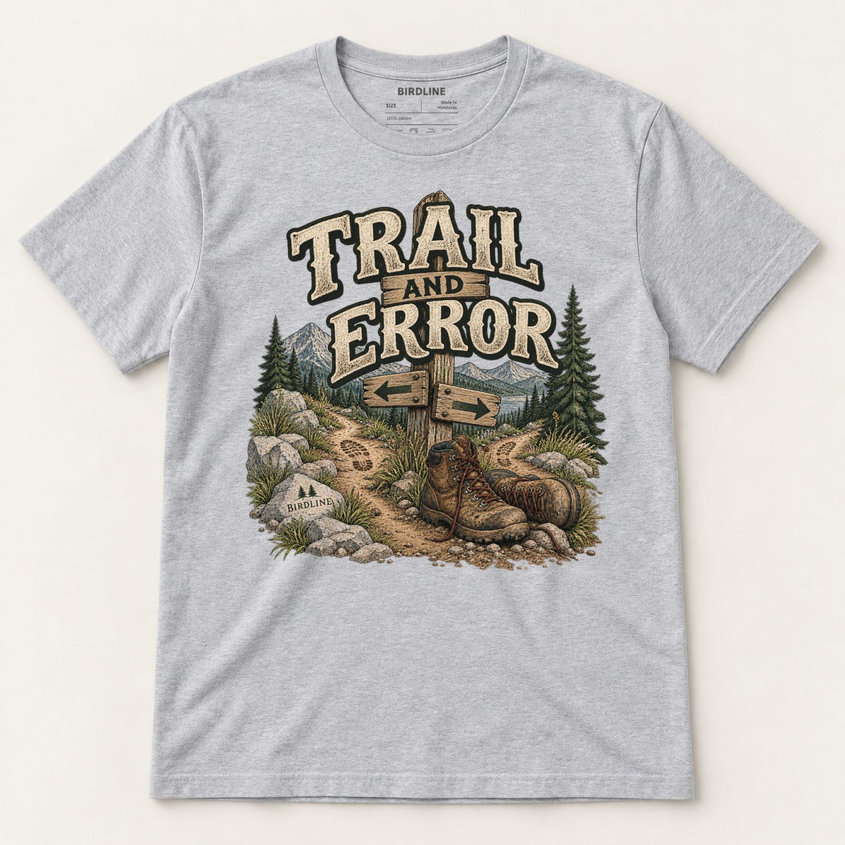 Trail And Error T-Shirt in Sport Grey, front view