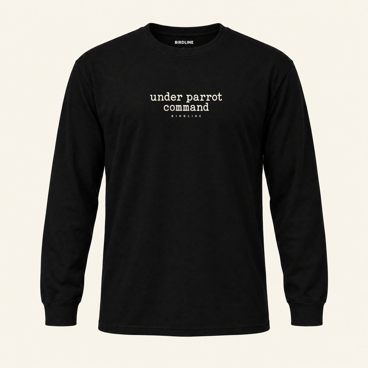 Under Parrot Command Long Sleeve Shirt in Black, front view