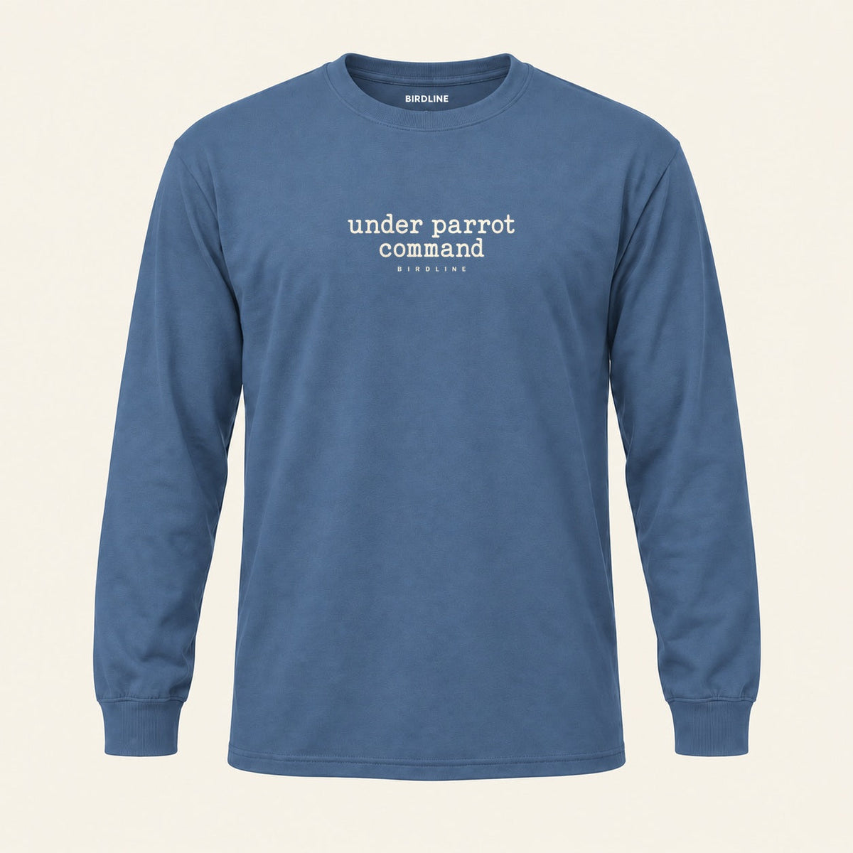 Under Parrot Command Long Sleeve Shirt in Indigo Blue, front view