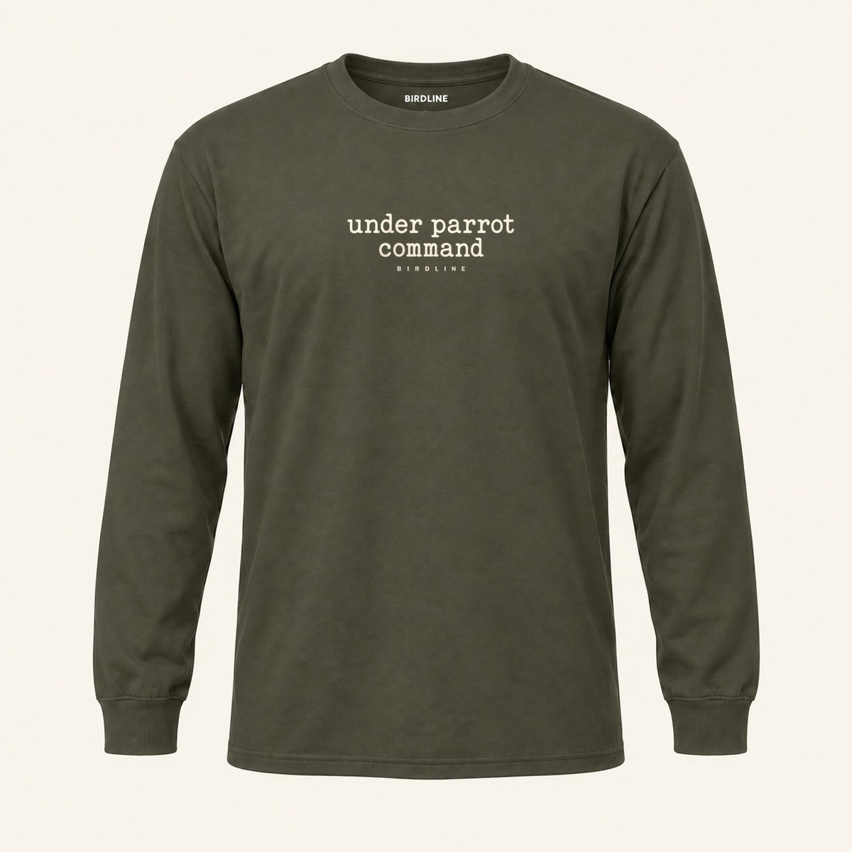 Under Parrot Command Long Sleeve Shirt in Military Green, front view
