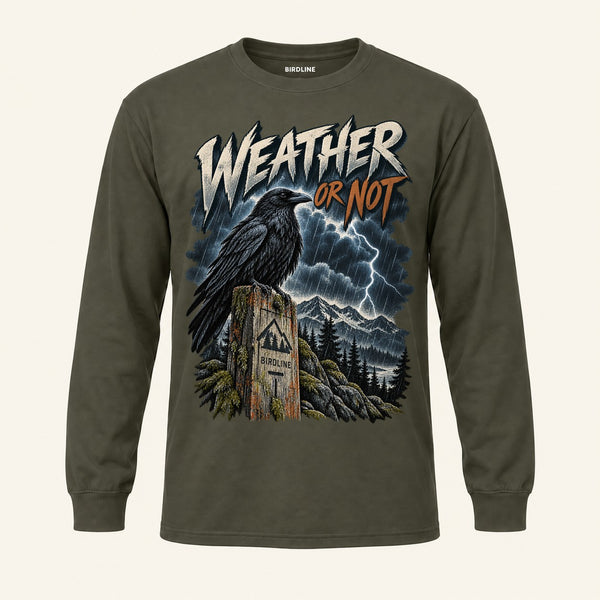 Weather Or Not Long Sleeve Shirt in Military Green, front view